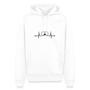Herzschlagherz und Motorrad - (MOTORRAD) - Männer Premium Bio Hoodie - Weiß - Vorne - Nico (187cm)