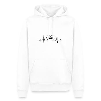 Heartbeat Herz und Hund 4 - - Männer Premium Bio Hoodie - Weiß - Vorne - Nico (187cm)
