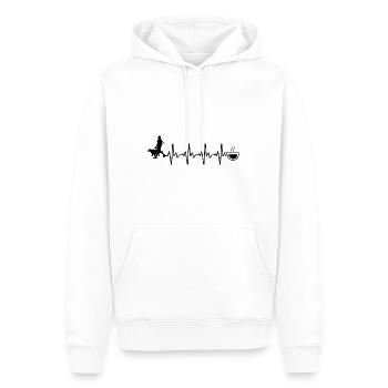 Heartbeat Coffee and Dog - (3) - Men’s Premium Organic Hoodie - white - Front - Nico (187cm)