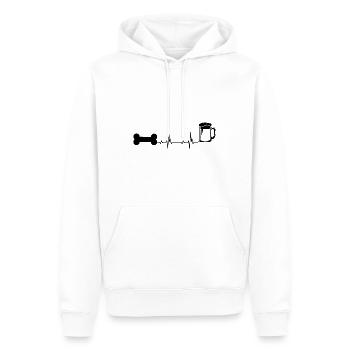 Heartbeat Bière et Chien - - Sweat à capuche Premium bio Homme - blanc - Devant - Nico (187cm)