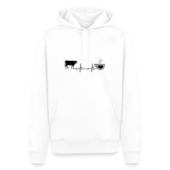 Herzschlag Kaffee und Kuh - - Männer Premium Bio Hoodie - Weiß - Vorne - Nico (187cm)