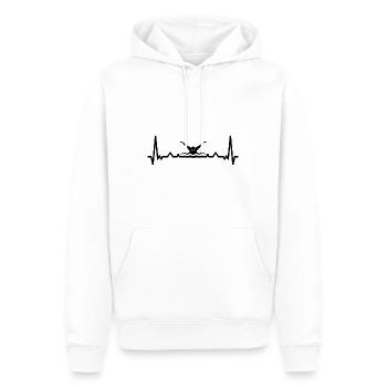 Herzschlag und Schwimmen - - Männer Premium Bio Hoodie - Weiß - Vorne - Nico (187cm)