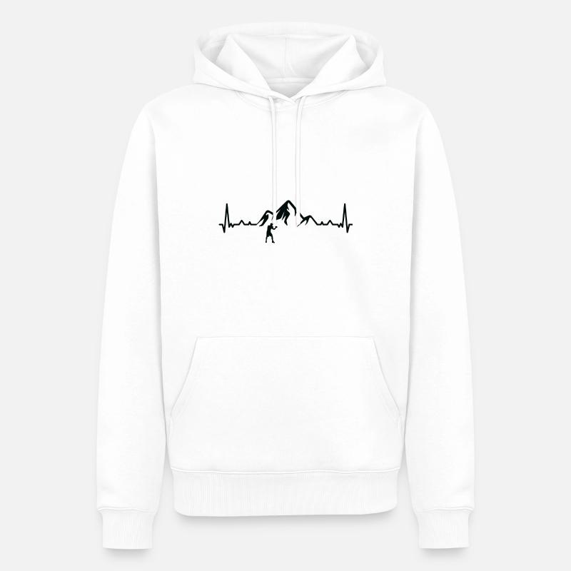 Berg 1 Heartbeat Boxe - Bo - Sweat à capuche Premium bio Homme - blanc