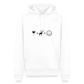 Wine Smile Face and Hunt 2 - - Men’s Premium Organic Hoodie - white - Front - Nico (187cm)