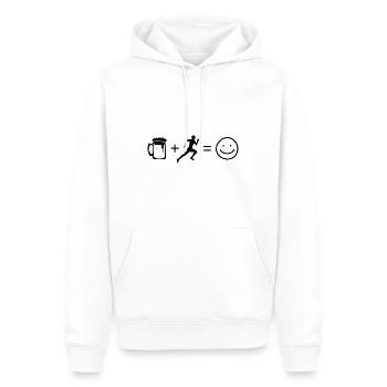 Beer Smile Face and Running - - Men’s Premium Organic Hoodie - white - Front - Nico (187cm)