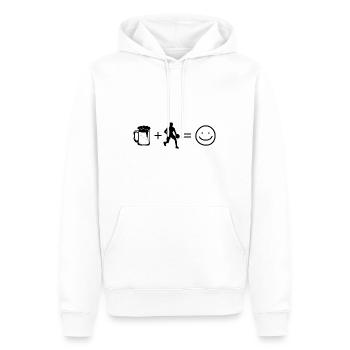 Beer Smile Face et Basketball 1 - - Sweat à capuche Premium bio Homme - blanc - Devant - Nico (187cm)