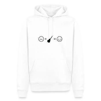 Smile Face Guitare - Gu - Sweat à capuche Premium bio Homme - blanc - Devant - Nico (187cm)