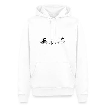 Heartbeat Bière et Cyclisme - - Sweat à capuche Premium bio Homme - blanc - Devant - Nico (187cm)