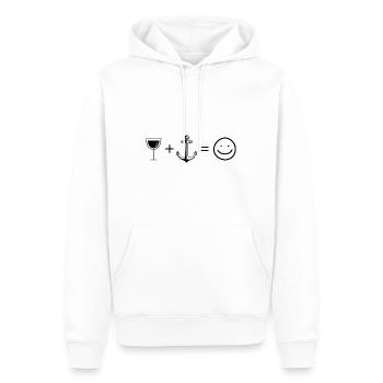 Wein Smile Face und Segeln 1 - - Männer Premium Bio Hoodie - Weiß - Vorne - Nico (187cm)