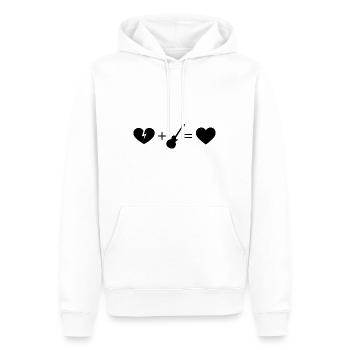 Gebrochenes Herz Herz und Gitarre - - Männer Premium Bio Hoodie - Weiß - Vorne - Nico (187cm)