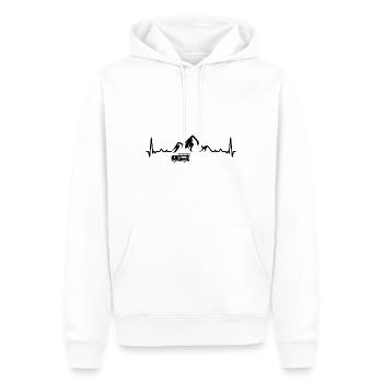 Heartbeat Mountain 1 and Fire Brigade Brigader - (2) - Men’s Premium Organic Hoodie - white - Front - Nico (187cm)