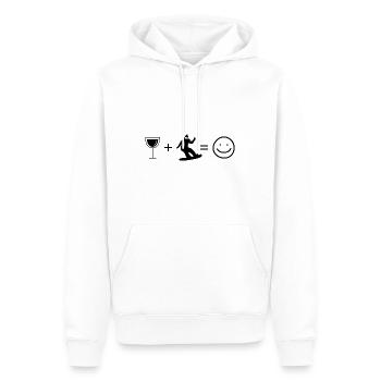 Wine Smile Face et Snowboard 1 - - Sweat à capuche Premium bio Homme - blanc - Devant - Nico (187cm)