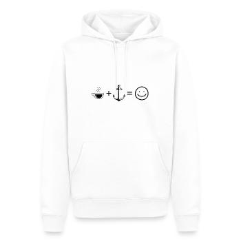 Coffee Smile Face and Sailing 1 - - Men’s Premium Organic Hoodie - white - Front - Nico (187cm)
