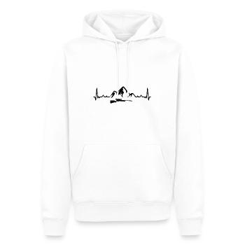 Heartbeat Mountain 1 and Hunting - - Men’s Premium Organic Hoodie - white - Front - Nico (187cm)