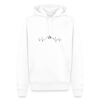 Herzschlag Berge - - Männer Premium Bio Hoodie - Weiß - Vorne - Nico (187cm)