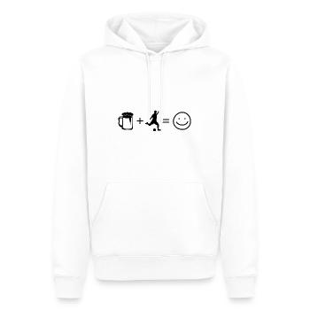 Bier Smile Face und Fußball 1 - - Männer Premium Bio Hoodie - Weiß - Vorne - Nico (187cm)