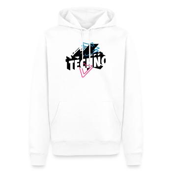 Techno Musique - Sweat à capuche Premium bio Homme - blanc - Devant - Nico (187cm)