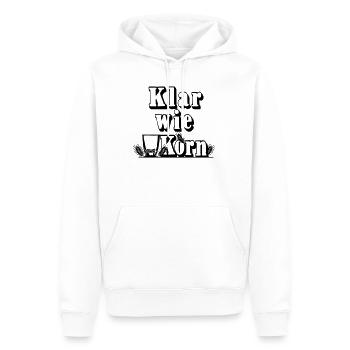 Korn , Party , Weizenkorn ,Klar wie Korn(25) - Männer Premium Bio Hoodie - Weiß - Vorne - Nico (187cm)