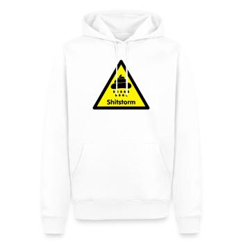 achtung shitstorm / flamewaer [2 color] - Männer Premium Bio Hoodie - Weiß - Vorne - Nico (187cm)