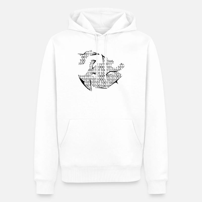 binary code - Men’s Premium Organic Hoodie - white