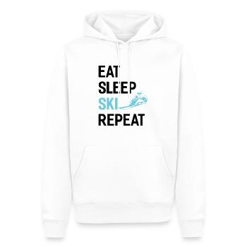 Eat Sleep Ski Repetition - (S.K) - Men’s Premium Organic Hoodie - white - Front - Nico (187cm)
