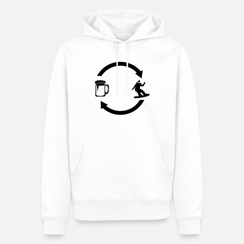 Bier loading Pfeile und Snowboarden 1 - - Männer Premium Bio Hoodie - Weiß
