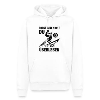 Folge Mir nicht - - Männer Premium Bio Hoodie - Weiß - Vorne - Nico (187cm)