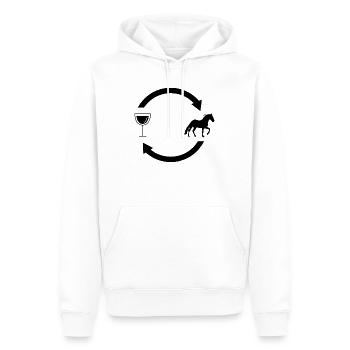 Flèches de chargement de vin et cheval - - Sweat à capuche Premium bio Homme - blanc - Devant - Nico (187cm)