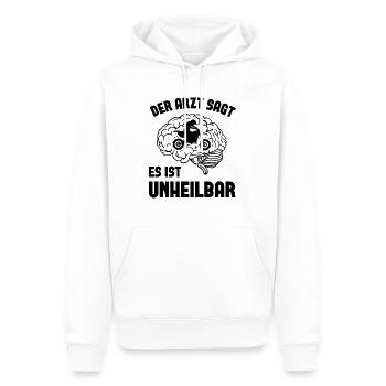 Der arzt sagt es ist unheilbar - (MOTORRAD) - Männer Premium Bio Hoodie - Weiß - Vorne - Nico (187cm)