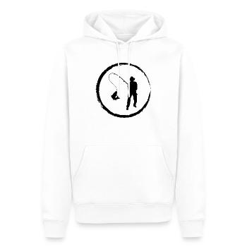 Corrik and Fishing - - Men’s Premium Organic Hoodie - white - Front - Nico (187cm)