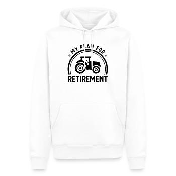 Mon plan de retraite - - Sweat à capuche Premium bio Homme - blanc - Devant - Nico (187cm)