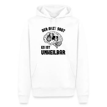 Der arzt sagt es ist unheilbar - - Männer Premium Bio Hoodie - Weiß - Vorne - Nico (187cm)