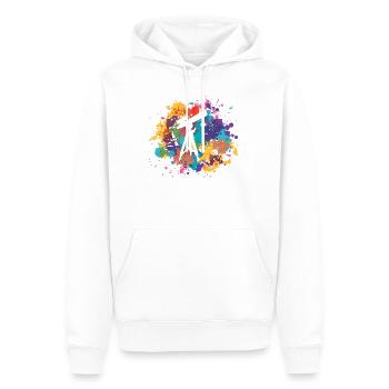 Bunte Spritzen und Astronomie - - Männer Premium Bio Hoodie - Weiß - Vorne - Nico (187cm)