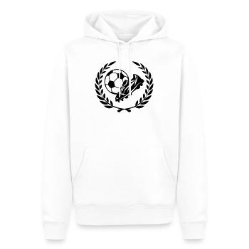 Ballon de football et chaussure de football en couronne de laurier - Sweat à capuche Premium bio Homme - blanc - Devant - Nico (187cm)