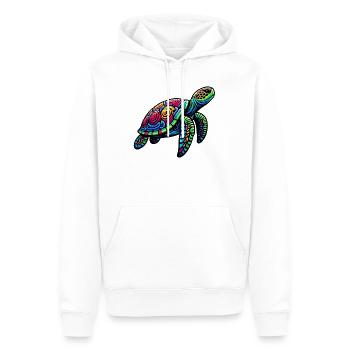 Tortue marine - Sweat à capuche Premium bio Homme - blanc - Devant - Nico (187cm)