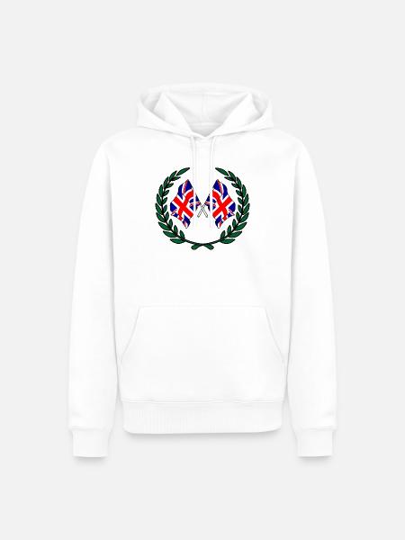 Flaggen Englands im Lorbeerkranz - Männer Premium Bio Hoodie - Weiß