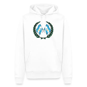 Drapeaux Argentine en couronne de laurier - Sweat à capuche Premium bio Homme - blanc - Devant - Nico (187cm)