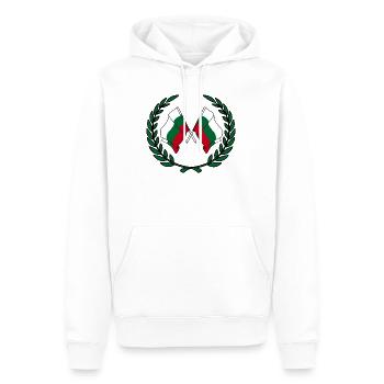 Flaggen Bulgarien im Lorbeerkranz - Männer Premium Bio Hoodie - Weiß - Vorne - Nico (187cm)