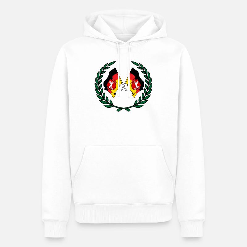 Drapeaux Couronne de laurier de Basse-Saxe - Sweat à capuche Premium bio Homme - blanc