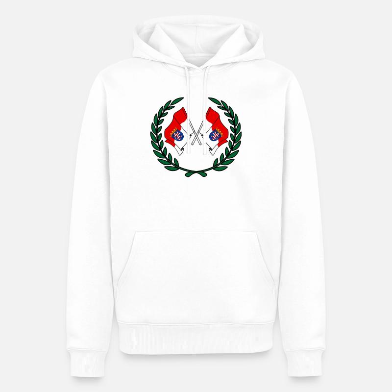 Drapeaux Hesse couronne de laurier - Sweat à capuche Premium bio Homme - blanc