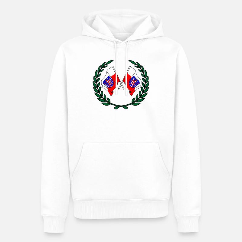 Drapeaux Thuringe couronne de laurier - Sweat à capuche Premium bio Homme - blanc