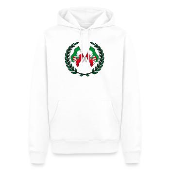 Fahnen Nordrhein-Westfalen Lorbeerkranz - Männer Premium Bio Hoodie - Weiß - Vorne - Nico (187cm)