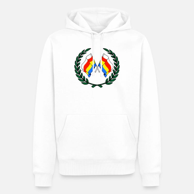 Drapeaux Couronne de laurier Podlaskie - Sweat à capuche Premium bio Homme - blanc