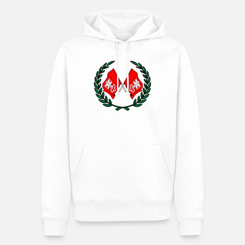 Drapeaux Nidwald Suisse couronne de laurier - Sweat à capuche Premium bio Homme - blanc
