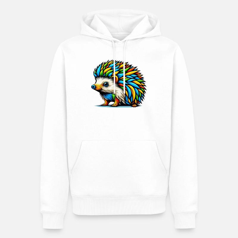 Igel - Männer Premium Bio Hoodie - Weiß