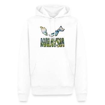 Aquarell Landkarte Malaysia - Männer Premium Bio Hoodie - Weiß - Vorne - Nico (187cm)