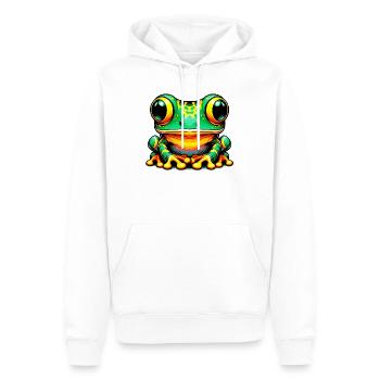 Grenouille - Sweat à capuche Premium bio Homme - blanc - Devant - Nico (187cm)