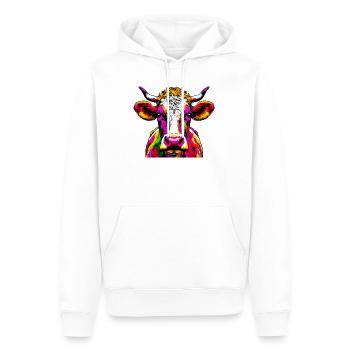 Vache - Sweat à capuche Premium bio Homme - blanc - Devant - Nico (187cm)