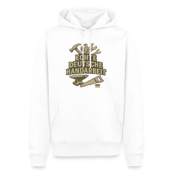 Handarbeit - Männer Premium Bio Hoodie - Weiß - Vorne - Nico (187cm)
