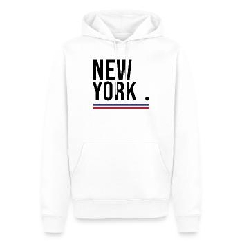 États-Unis – Chemise 🇺🇸 streetwear audacieuse - Sweat à capuche Premium bio Homme - blanc - Devant - Nico (187cm)